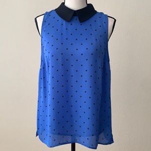 Black & Blue Polka Dot Blouse